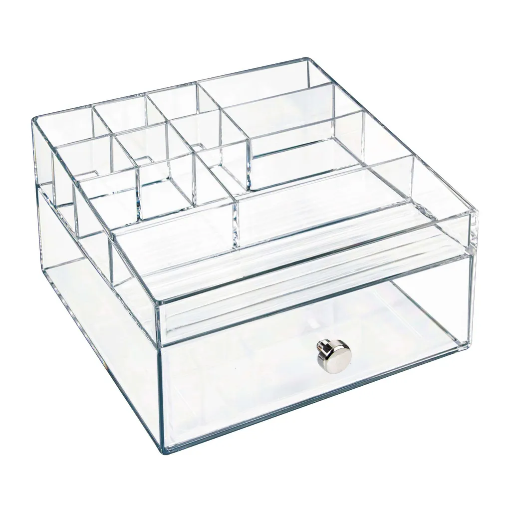 Organisateur maquillage avec tiroirs coulissants pour pinceaux et rouges