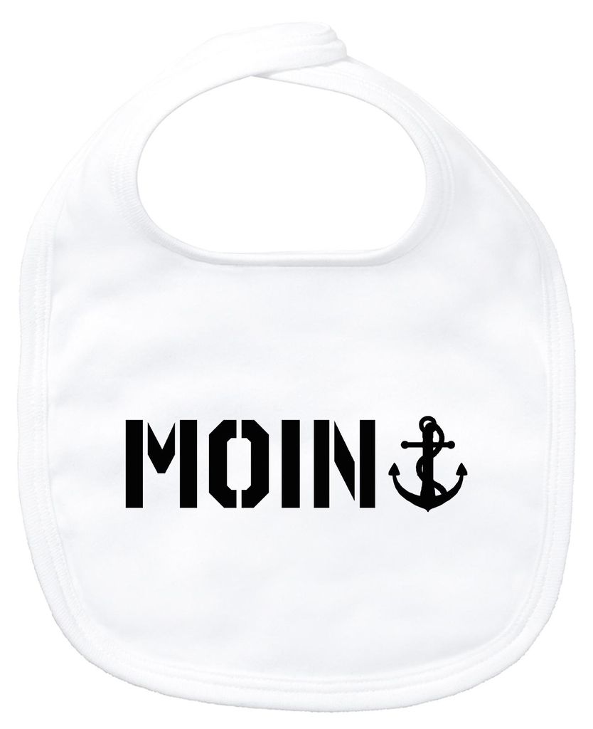 Huuraa Baby Lätzchen Moin Anker White Klettverschluss Baumwolle Latz Geschenkidee