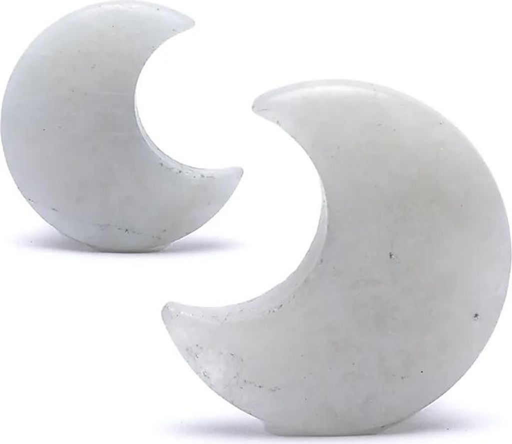 Mondförmiger Edelstein Mondstein – 4 cm, Packung mit 2 Stück