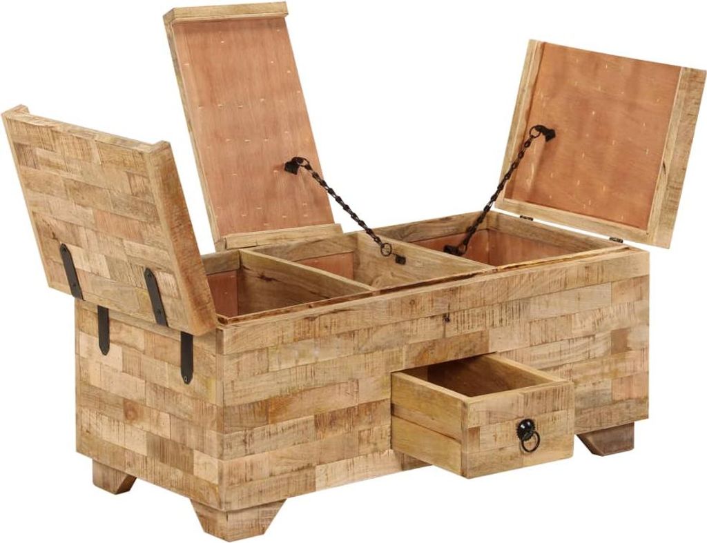 vidaXL Couchtisch Massivholz Mango 80x40x35 cm