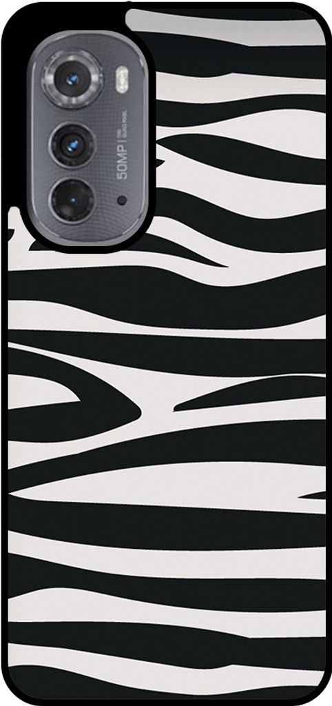 Smartphonica Handyhülle Geeignet für Motorola Edge 2022 mit Zebradruck - TPU-Hülle mit Zebradesign - Schwarz Weiß