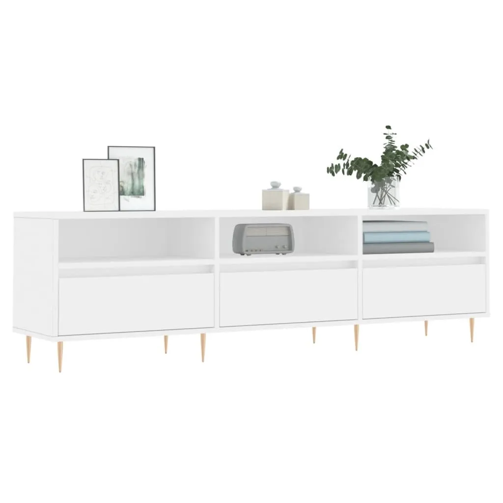 Mobile Porta TV in Legno Bianco 150 cm | Stabilità e Stile per Casa - 3