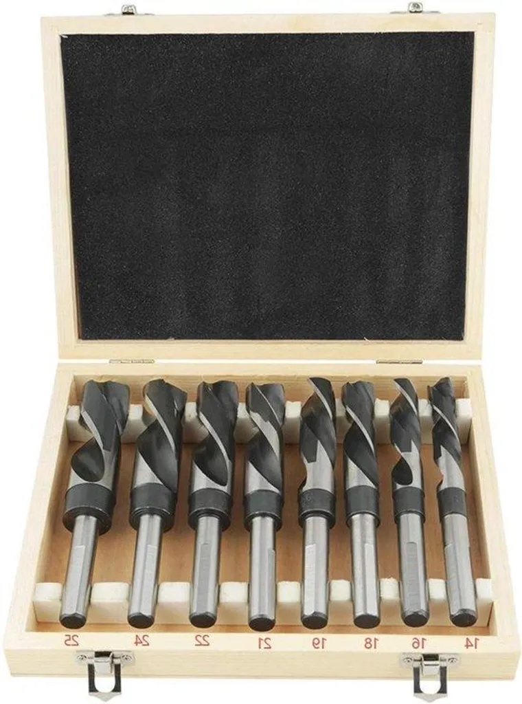 Coffret de 8 forets à métaux grandes tailles de 14mm à 25mm pour perçage
