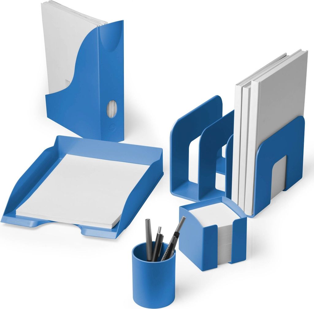 Stifteköcher Eco recycelte Kunststoffe 80x100mm blau Packung mit 6 Stück