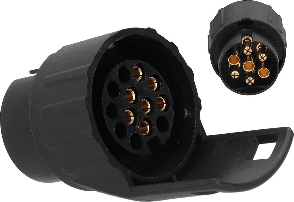 Europäischer 12-V-Anhängerstecker-Adapter, 13-poliger auf 7-poliger Stecker für Nutzfahrzeuge, Autos, Wohnmobile, Wohnwagen