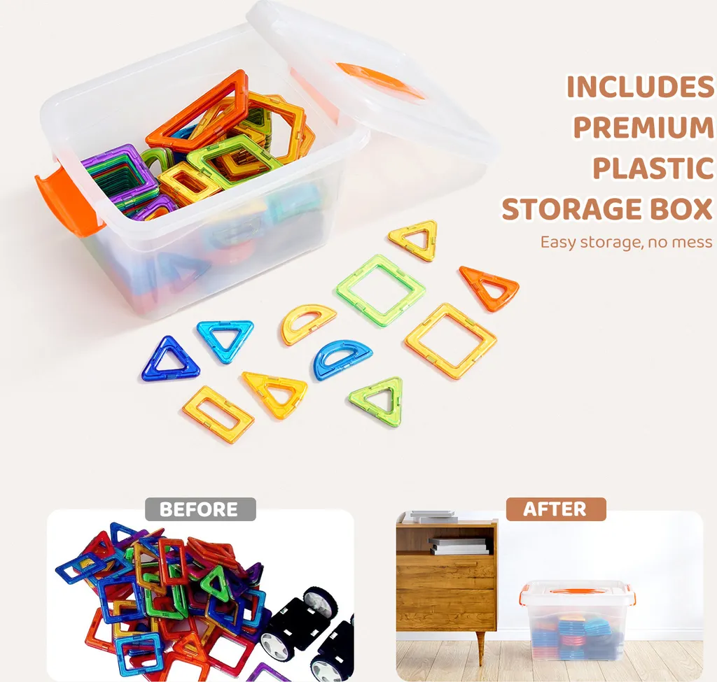 Blocs de Construction Magnétiques VEVOR Kit STEM Éducatif 123 Pcs - 6