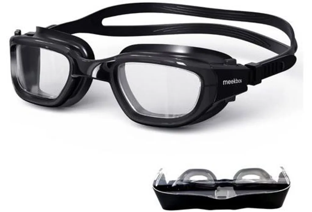 Lunettes de natation anti-buée adultes, vision large et sangles ajustables