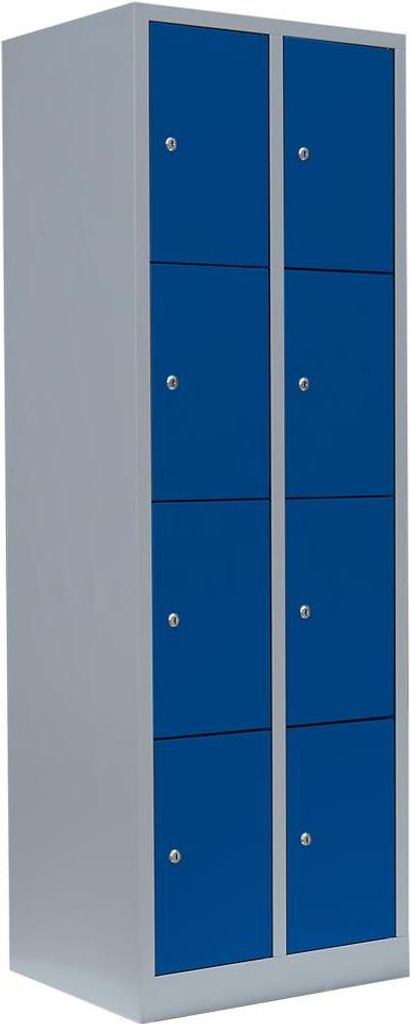 Schließfachschrank Wertfachschrank Fächerschrank Spind 8 Fächer grau/blau 520421