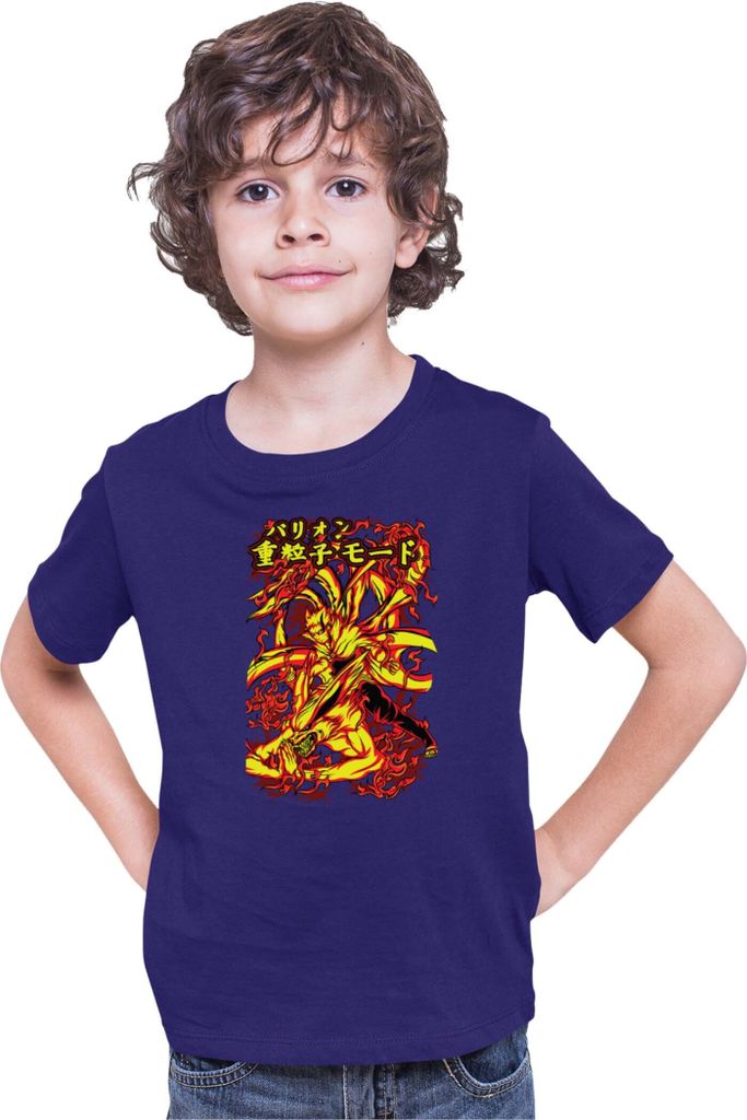 Kinder T-Shirt Japan Anime Manga Naruto Kurama Nine Tail Kurama Nine Tail, 3-4 Jahr - 104 / Dunkelblau