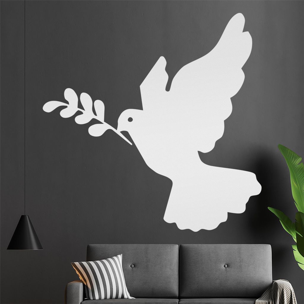 KIWISTAR Friedenstaube - Vogel Weiß Peace Waffenruhe Partnerschaft Wandtattoo in 6 Größen - Wandaufkleber Wall Sticker - Dekoration, Küche, Woh...