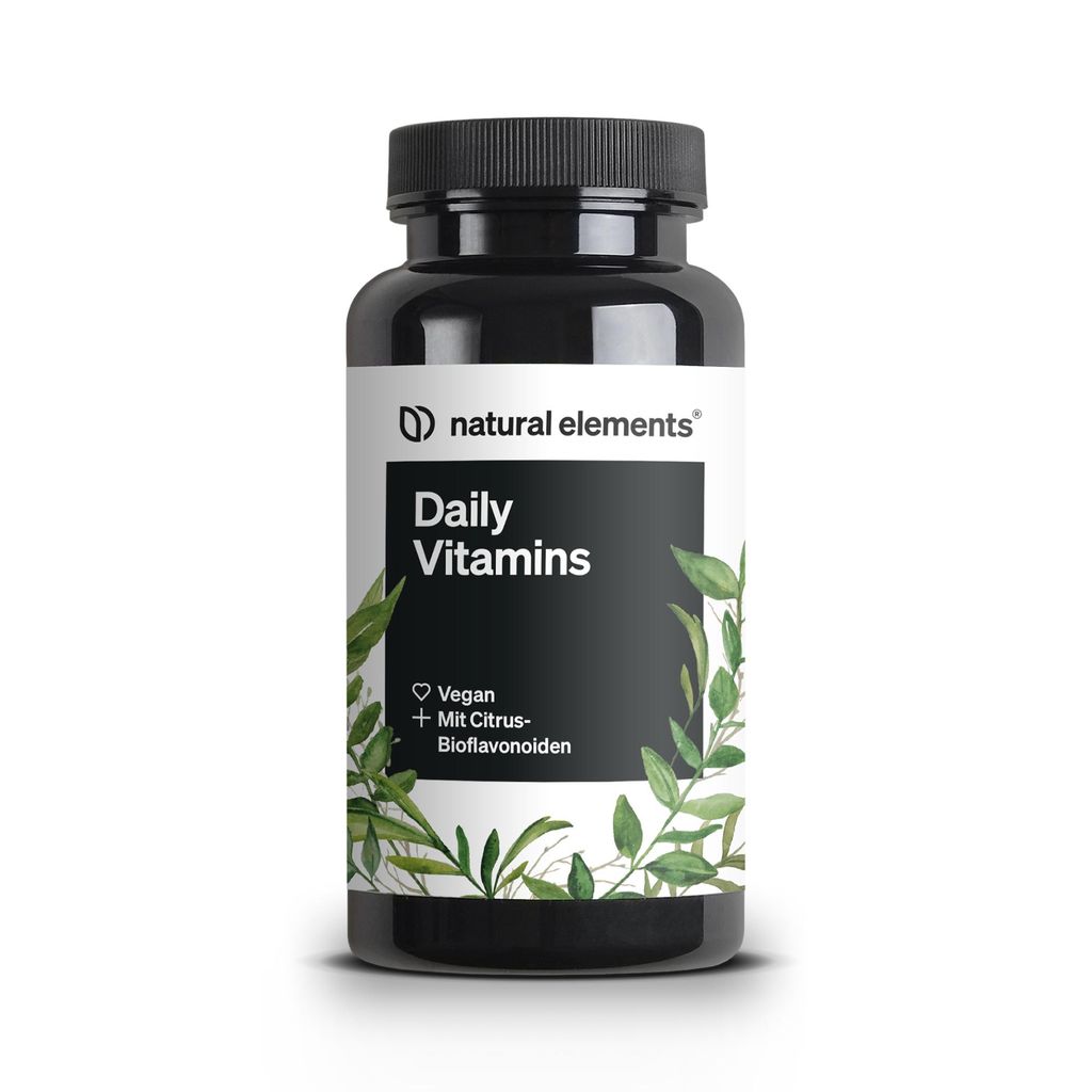 natural elements Daily Vitamins – 120 Kapseln – alle wertvollen Vitamine A-K – perfekt für Sportler