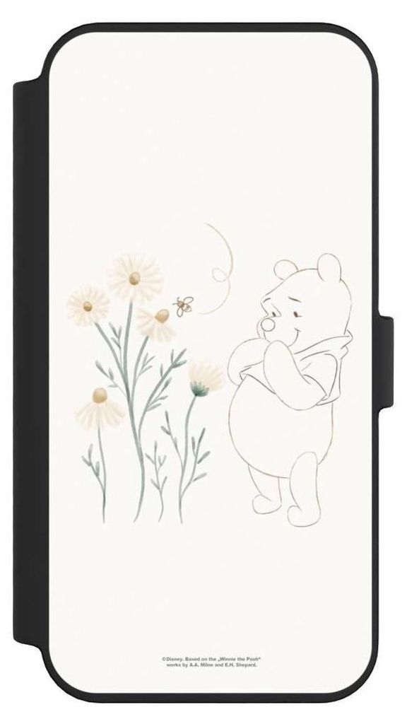NIVOCASE Klapphülle für Apple iPhone 14 Pro Max Handyhülle aus Kunst Leder NIVOflip schwarz Biene Disney Winnie Puuh