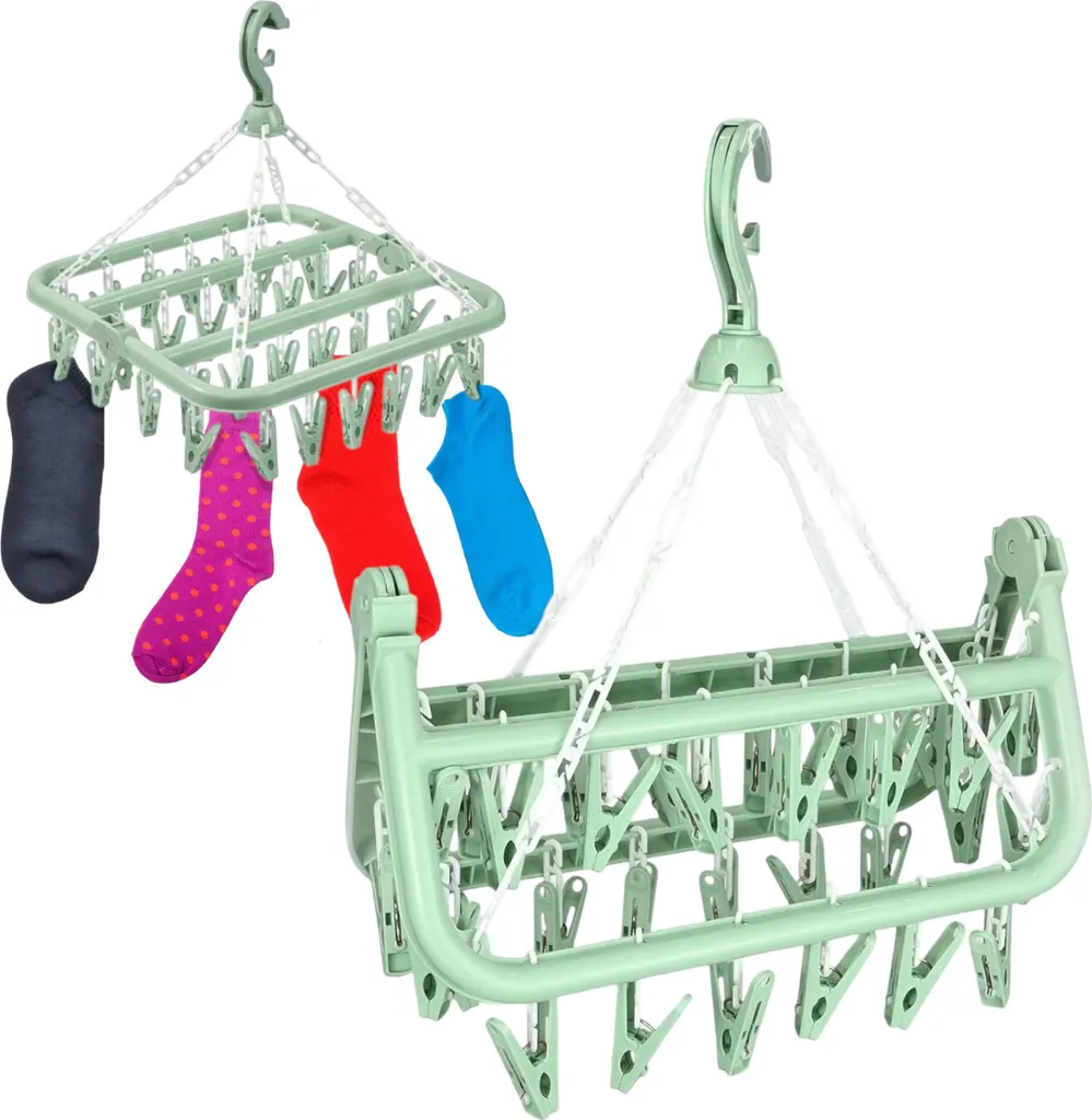 Stendibiancheria pieghevole in plastica - verde