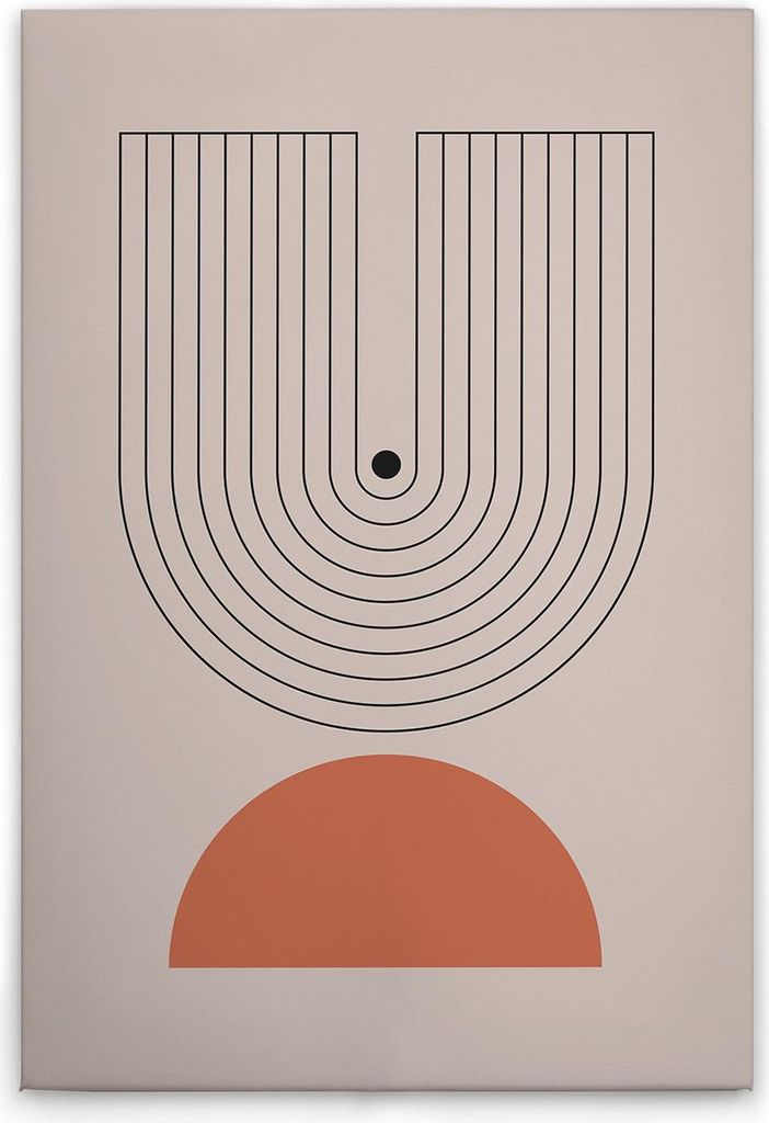 TADESSI Leinwandbild Boho Motiv - Wandbild 50 x 75 cm - Kunstdruck auf Leinwand in Grau Schwarz - M1-No.51460