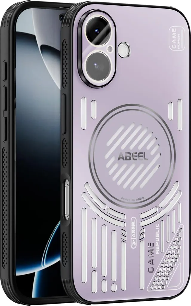 Custodia magnetica per iPhone 17 Custodia protettiva antiurto in alluminio con dissipazione del calore e pellicola per lenti Viola
