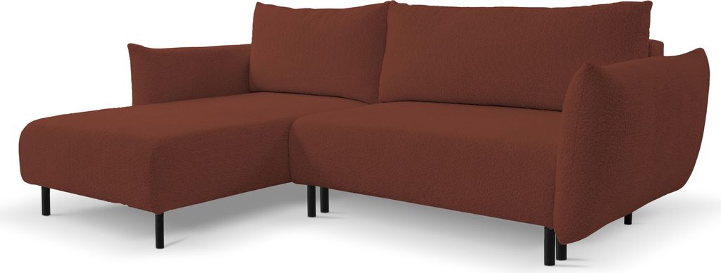 DomoHome ADEL Ecksofa mit Schlaffunktion und Bettkasten – L-Form, Flexibel Stellbar, Layout Linke, Metallfüße, 145x212cm Liegefläche, Größe:...