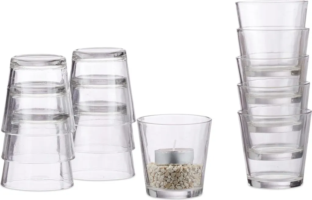 Stock 24 Vasetti Vetro per Tea Light - Arredo Bed & Breakfast e Hotel