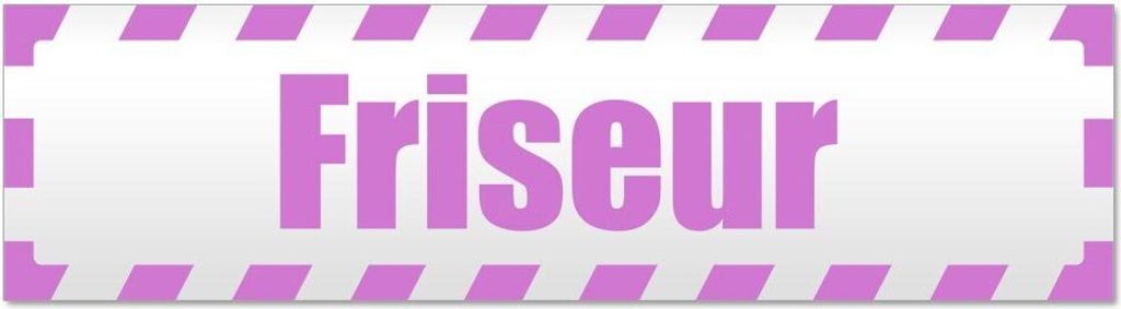 Kiwistar - Autoaufkleber - Flieder - 45 x 12 cm - Friseur gestreift - Hinweis Aufkleber Sticker für Auto, Kfz, Fahrrad, PKW, LKW