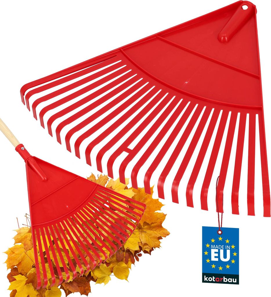 KOTARBAU® Bladhark - Tuinhark van Kunststof - 48 cm - Rood Productafbeelding 