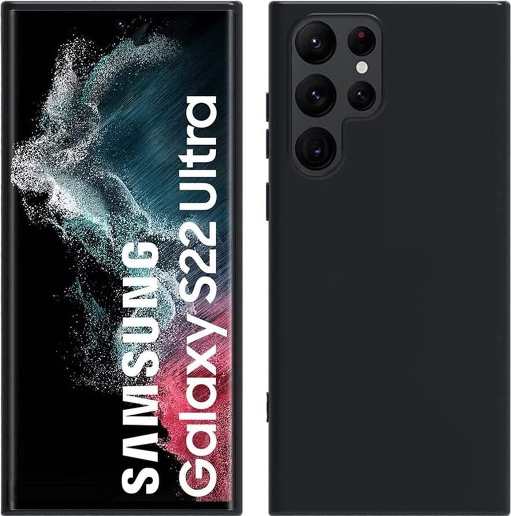 Galaxy S22 Ultra 5G Hülle, Flüssig Silikon Weich Gummi Schutzhülle für Samsung Galaxy S22 Ultra 5G Black