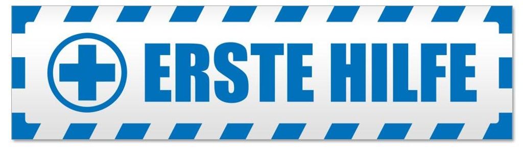 Kiwistar - Autoaufkleber - Blau - 20 x 5,3 cm - Erste Hilfe gestreift - Hinweis Aufkleber Sticker für Auto, Kfz, Fahrrad, PKW, LKW