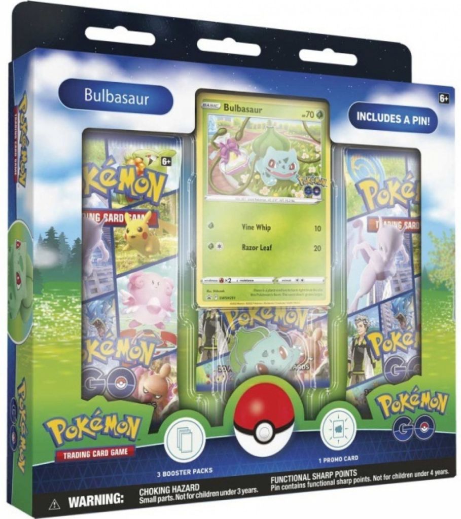 A product box for a Pokemon TCG set featuring Bulbasaur.