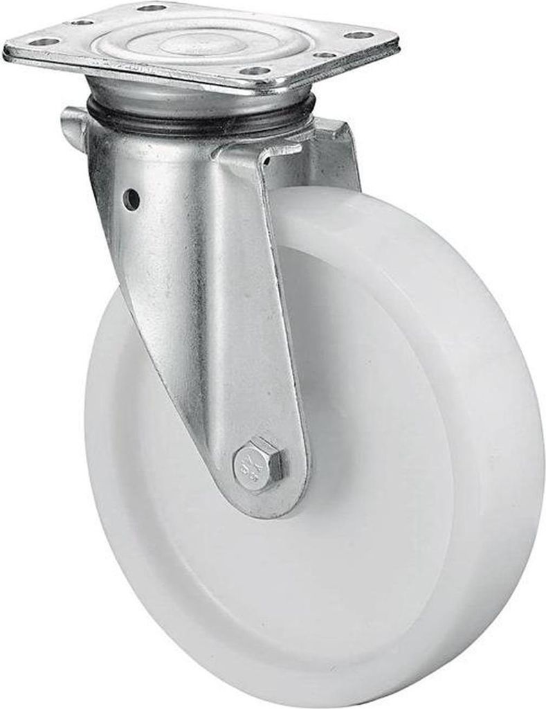 BS Rollen Schwerlast-Lenkrolle B10 Durchmesser 250mm Tragfähigkeit 1100kg Kunststoff-Rad naturfarben Platte 200x160m - N100.B10.251