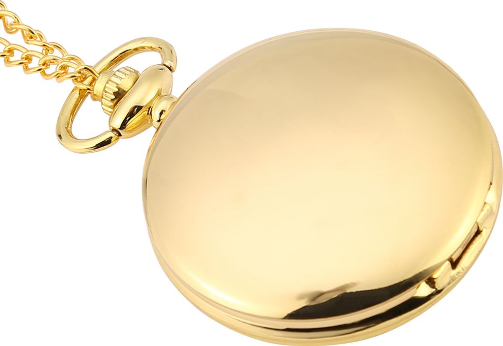 Klassische analoge Taschenuhr mit Quarzwerk und glattem Produktbild 4