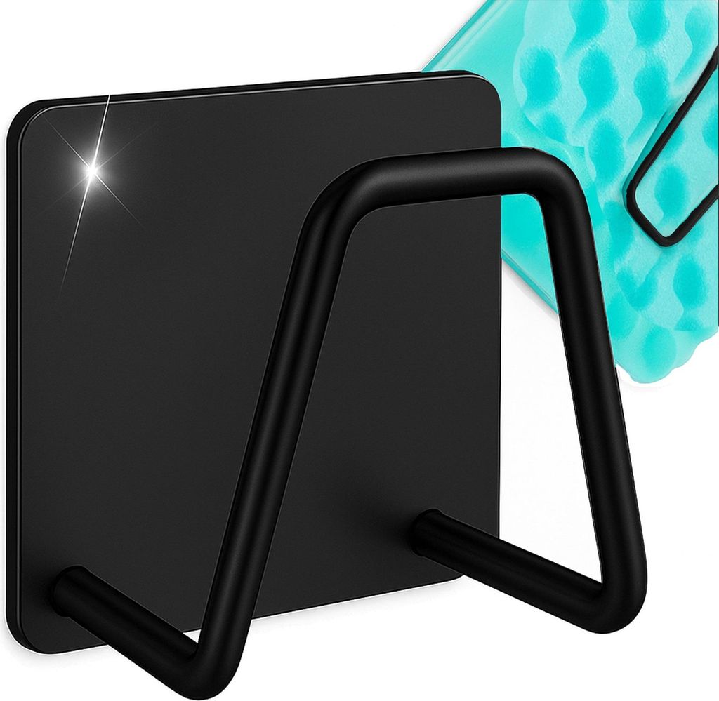 Küchenschwamm-Organisator Für Spüle Wandhalter Spülmaschine Haken Stahl Schwarz