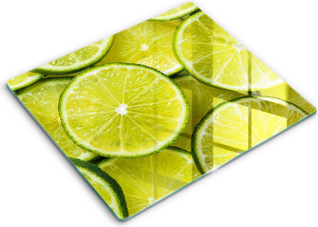 Abdeckung Glas - Küchenabdeckung - 60x52 cm - Abdeckplatte -Limettenscheiben