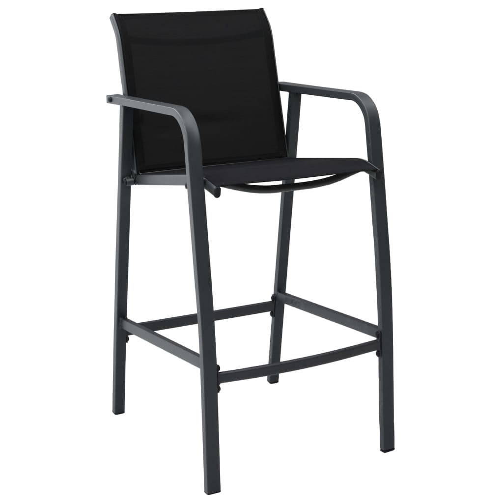 vidaXL Garten-Barstühle 2 Stk. Grau Textilene Produktbild 