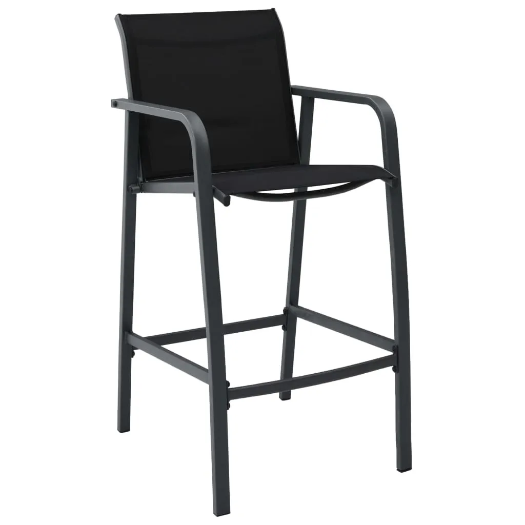 vidaXL Chaises de bar de jardin 2 pcs en textilène gris résistant