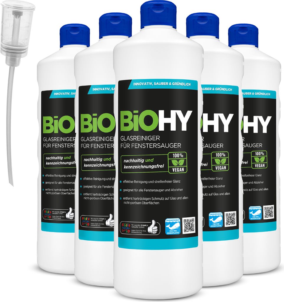 BiOHY Glasreiniger für Fenstersauger (6x1l Flasche) + Produktbild 