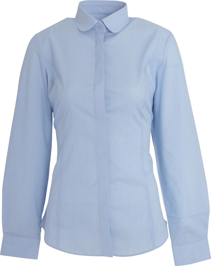 Brook Taverner Damen Trevi Langarm Poplin Bluse PC2638 (46 DE) (Himmelblau)