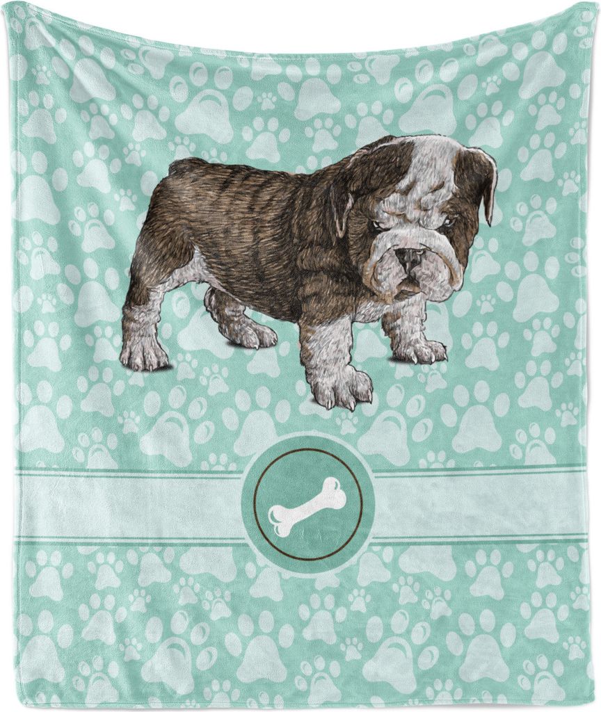 ABAKUHAUS Hundeliebhaber Weich Flanell Fleece Decke, Detaillierte Haustier-Tier, Gemütlicher Plüsch für den Innen- und Außenbereich, 125 x 175 ...