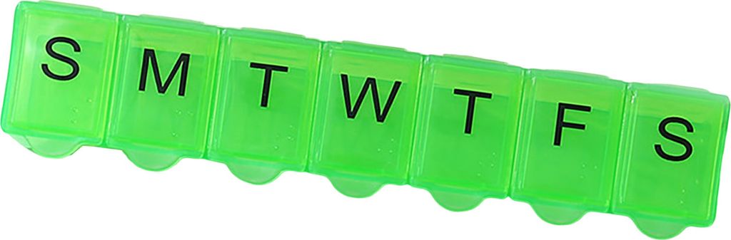 Pillendose mit Fächern, 7 Fächer, wöchentlich, transparenter Deckel, Datumsaufdruck, staubdicht, feuchtigkeitsbeständig, tragbar, für unterweg...