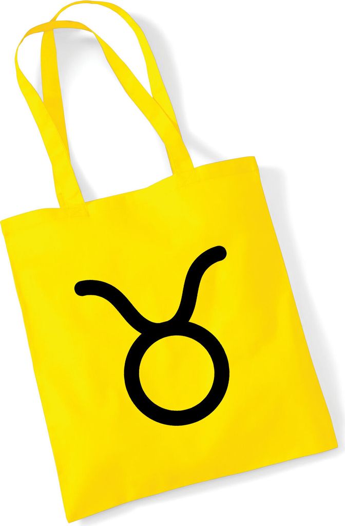 Huuraa Jutebeutel Stier Sternzeichen Zeichen 10 Liter Yellow Baumwolle Tasche Geschenkidee