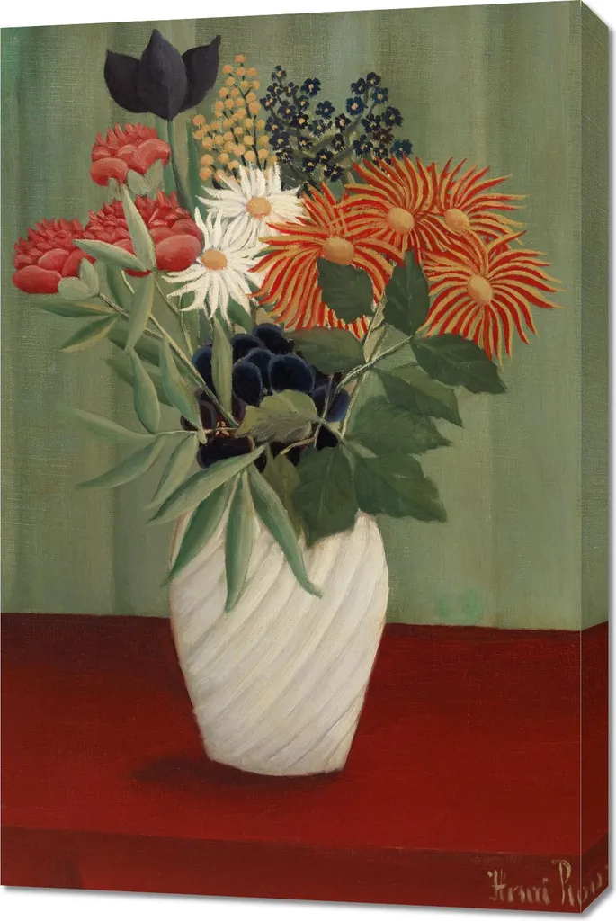 Tableau Vintage Bouquet de Fleurs 60 x 90 cm Impression Toile Qualité