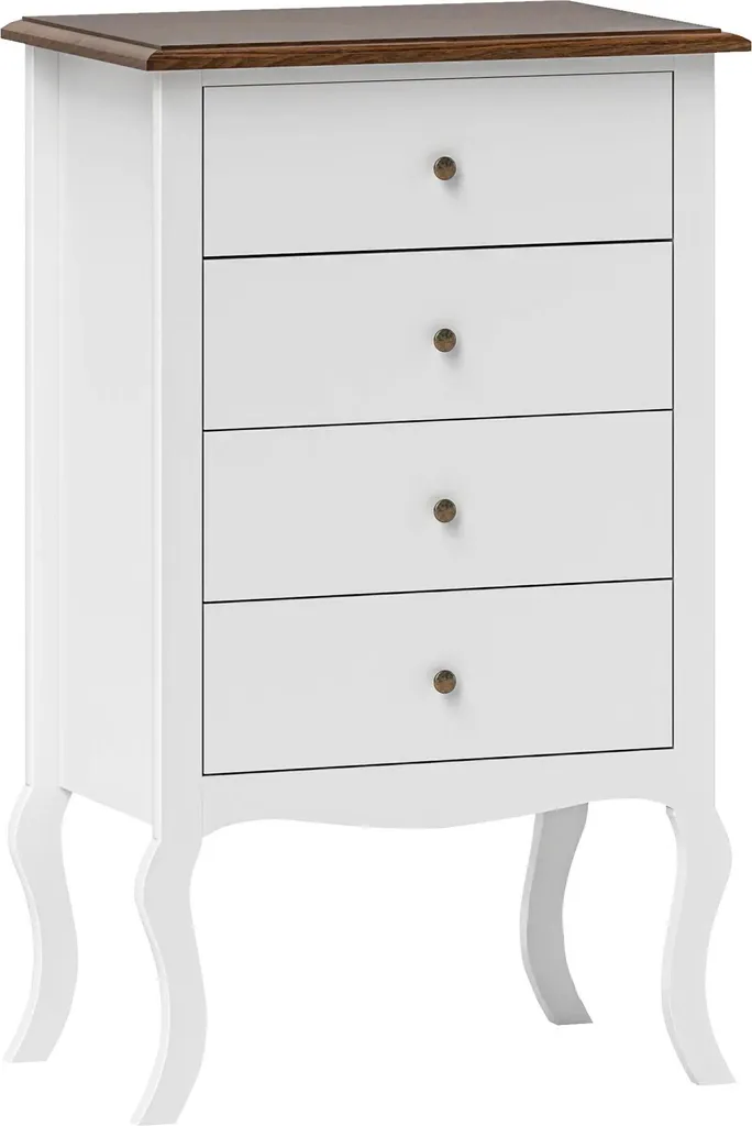 Meuble de chambre blanc 4 tiroirs pour optimiser le rangement des habits