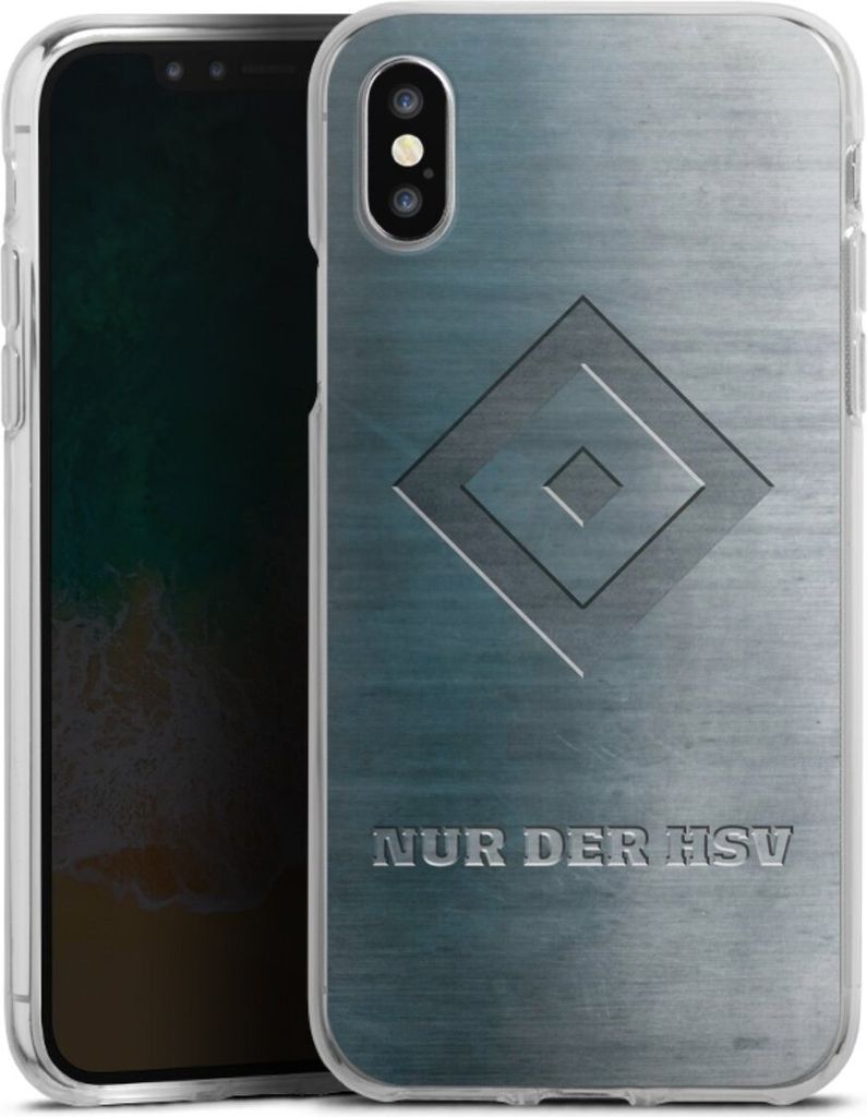 DeinDesign Handyhülle für Apple iPhone X Silikon Hülle Case Smartphone Schutzhülle HSV Hamburger SV Metallic Look