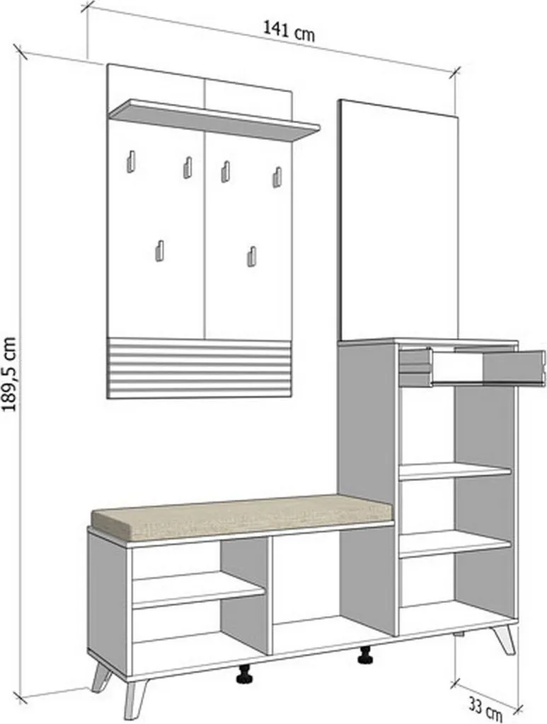 Aménager une entrée organisée : Meuble Longa Blanc Mat avec Miroir - 4