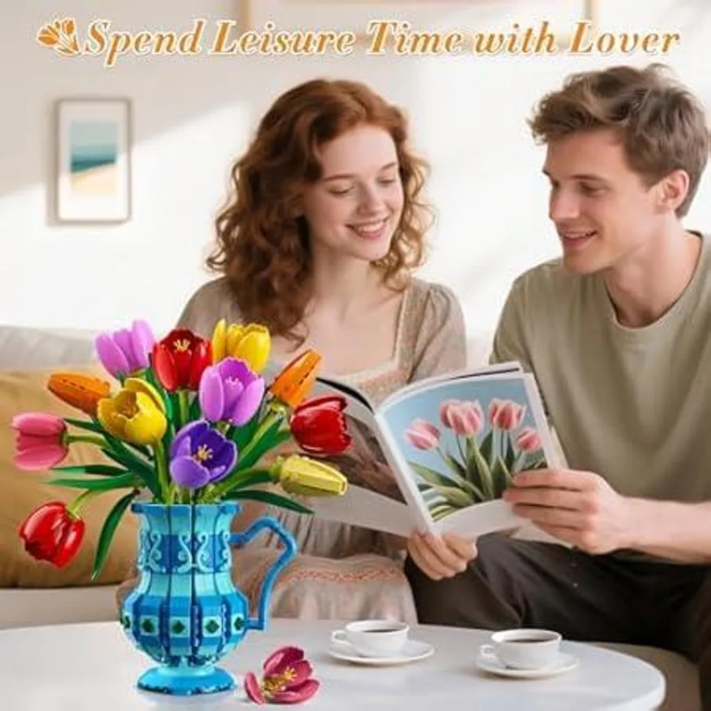 Bouquet Tulipani Mattoncini 768 Pezzi - Regalo Compleanno e Anniversario - 2