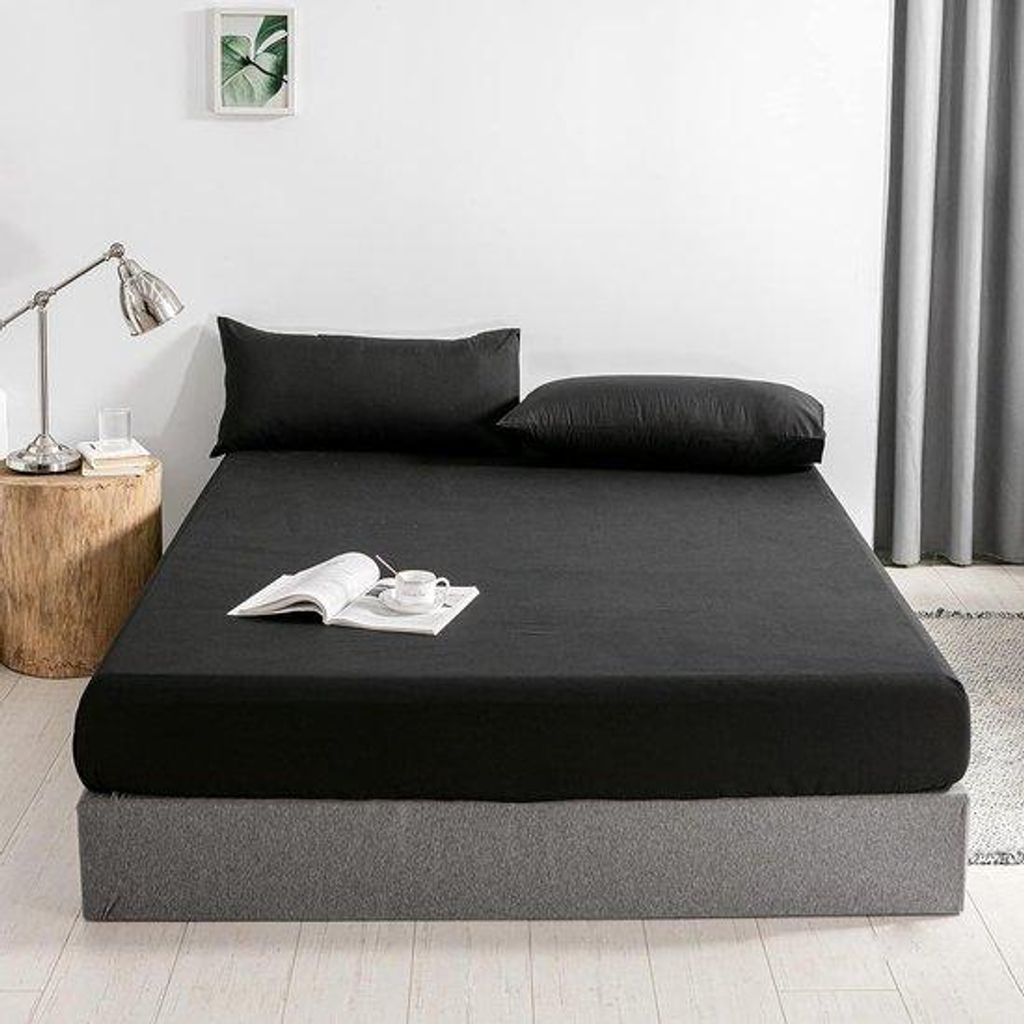 Famanu Spannbettlaken 30 cm extra tief - schwarz, 140 x 200 + 30 cm