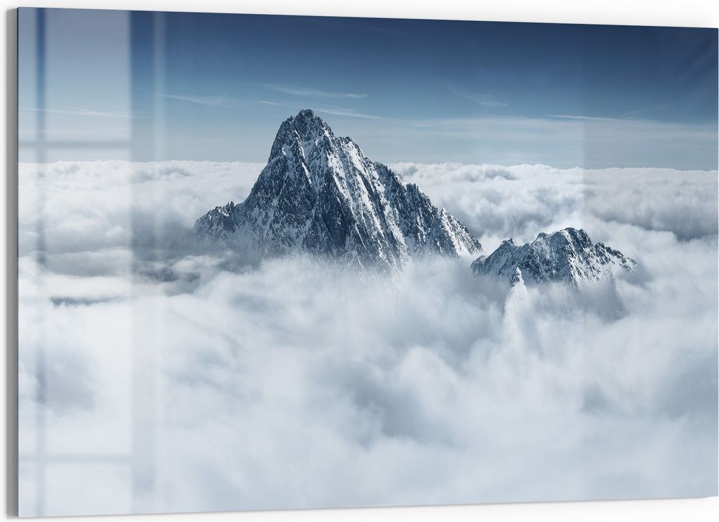 DEQORI Magnettafel Glas 90x60 cm 'Himmlische Gipfel' beschreibbar Whiteboard Küche