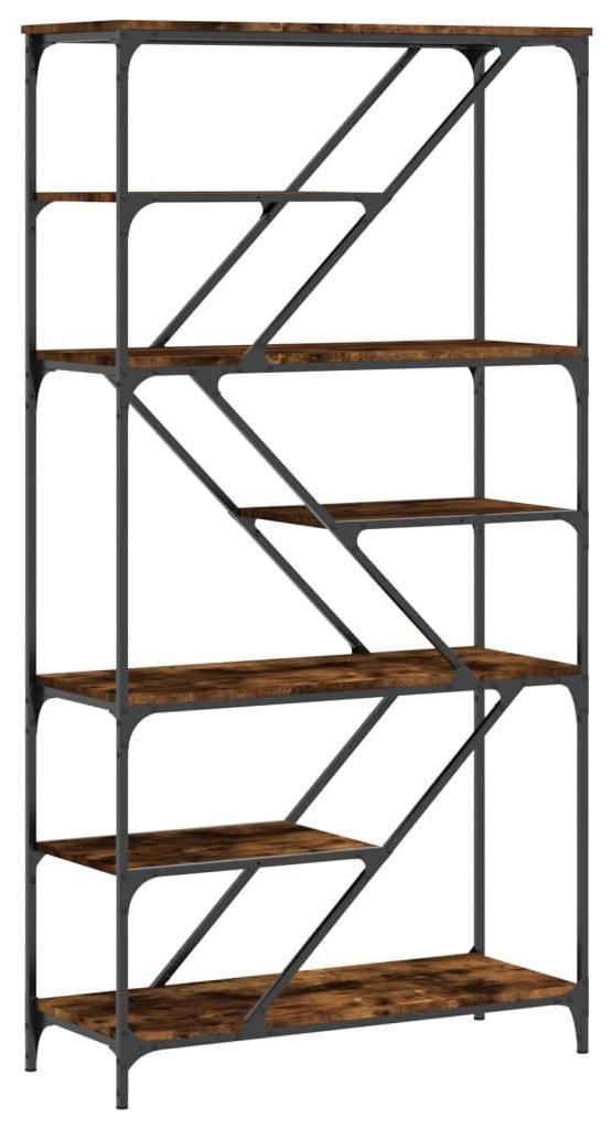vidaXL Knihovna Smoked Oak 91x36x176 cm Dřevěná konstrukce Obrázek produktu 