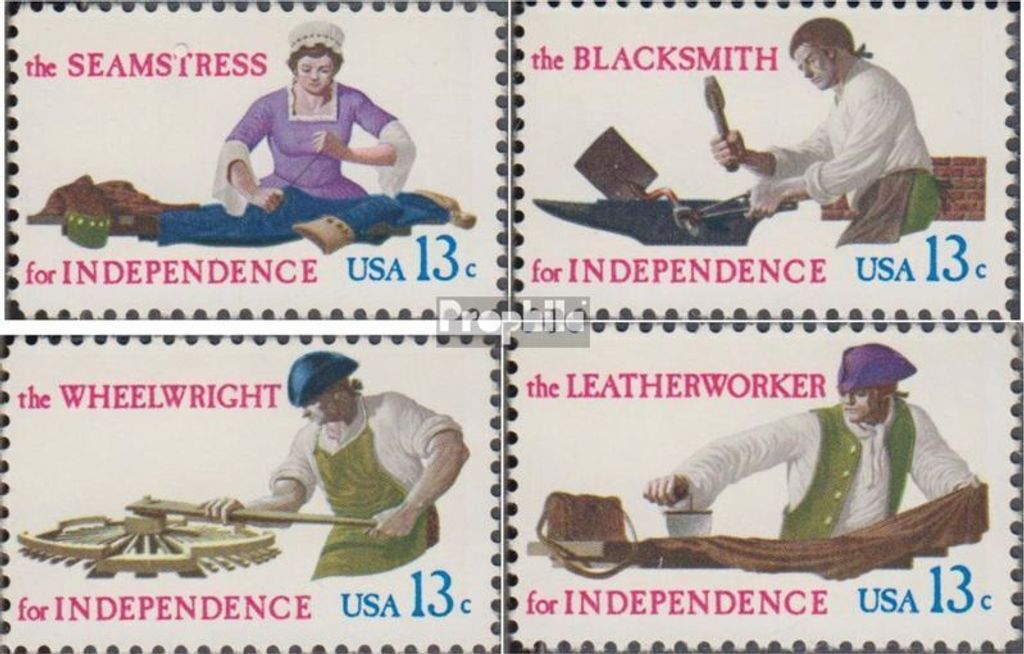 Briefmarken USA 1977 Mi 1305-1308 (kompl.Ausg.) postfrisch Handwerksberufe