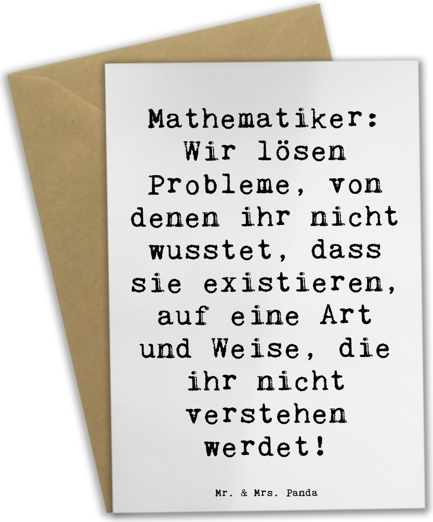 Mr. & Mrs. Panda babykarte Spruch Mathematiker Magie - Weiß - Geschenk, osterkarte, Berechnungen, Formeln, osterkarten, Disziplin, Geschenke für ...