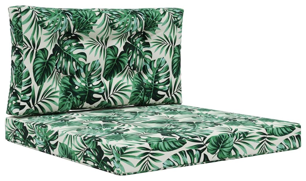 (Robust Möbel)Sofakissen für draußen modern - robust und langlebig - 2 pcs Blattmuster Polyester - Gartenmöbelauflagen NEU731423