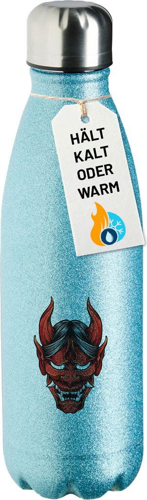 Huuraa Trinkflasche Oni Y?kai Japanische Mythologie 500ml Blue Edelstahl Wasserflasche Trinkflasche Geschenkidee