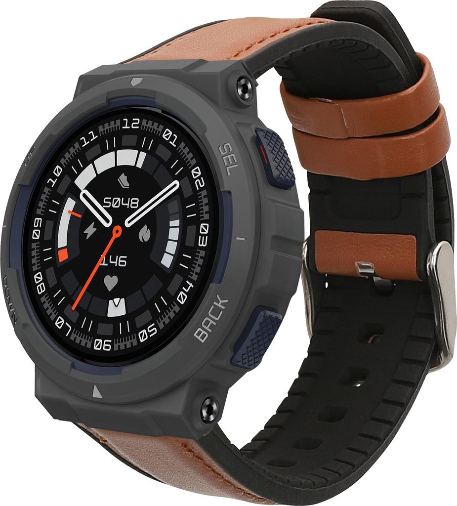 kwmobile Ersatzarmband kompatibel mit Amazfit Active Edge (A2212) / Active Edge (A2213) Armband - Fitnesstracker Sportarmband aus Leder mit